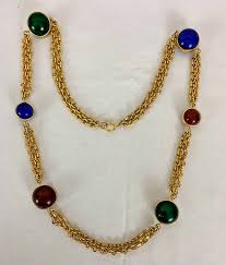 Vintage Germany Gold Tone Double Chain Link Necklace with ...