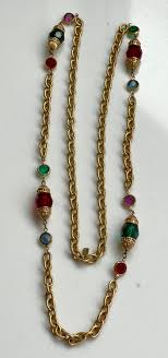 Vintage Swarovski Crystal Station Necklace, Multicolor Gold ...