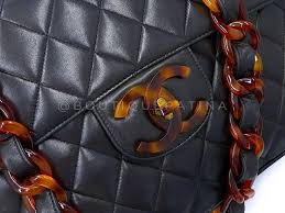 Chanel 1994 Vintage Black Tortoise Jumbo Classic Flap Bag ...