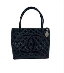 CHANEL Quilted Medallion Tote Patent Black | eBay