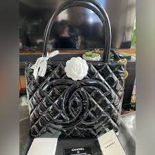 Bags | Vintage Chanel Medallion Patent Gold Hardware | Poshmark