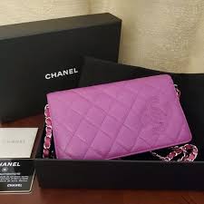 CHANEL | Bags | Chanel Fuchsia Leather Matelasse Wallet On Chain | Poshmark