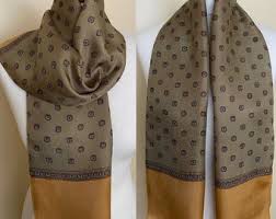 Green Olive Short Silk Scarf Men Thin Neck Scarf Vintage Italy - Etsy Norway