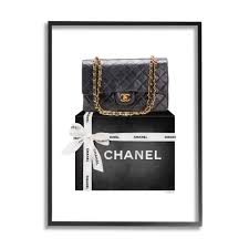 Stupell Industries Black Quilted Purse on Bold Glam Bow Box ...