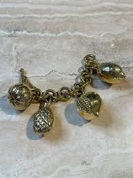 Late 20th Century Gianfranco Ferre Gold Fruit Charm Bracelet ...