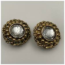 Authentic Chanel Vintage Clip On Earrings. For Sale at Ruby Lane