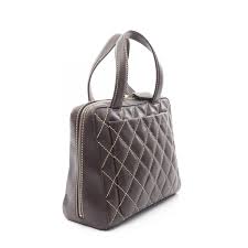 CHANEL Wild Stitch Tote Handbag A14693 Leather Brown GHW ...