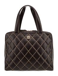 Chanel Surpique Bowler Bag - Brown Shoulder Bags, Handbags ...