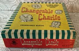 Vintage 1948 Changeable Charlie Blocks Toy Gaston ...