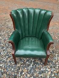 Vintage Queen Anne Chair Green | eBay