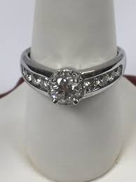 Halo Engagement Ring With Natural Diamond Solid 14kt White ...