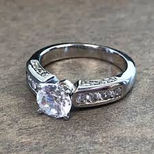 14K White Gold Diamond Encrusted Engagement Ring - 39910933