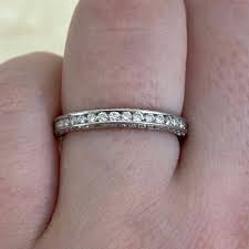 Diamond and Platinum Wedding Band - Estate Diamond Jewelry
