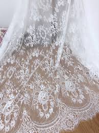 White Chantilly Lace Soft Wedding Dress Veil Fabric ...
