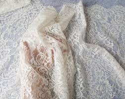 2.89 Yards Ivory Chantilly Lace Trim, Eyelash Lace Fabric ...