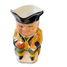 VTG Wood & Sons Toby Jug Pitcher England ~4" Black Hat Tan Jacket Green Pants | eBay