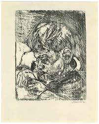 Mino Maccari, Portrait of a Child, Woodcut, Mid 20th Century | Chairish