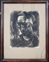 Sold at Auction: Marius Carion, painting ink pair of ...