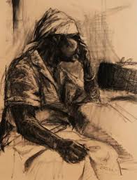 Benjamin Hazard (b. 1940), "my Day," Circa 1969, Charcoal On ...