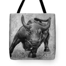 Charging Bull in black and white Ornament by Hailey E Herrera - Pixels Merch