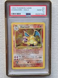 PSA 10 GEM MINT Pokemon CHARIZARD Holo Base Set 4/102 ...
