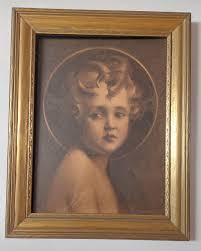 Antique Light Of The World Edward Gross Co NY Wood Framed ...