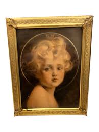 Vintage G.E.G. Co NY Cherub Print in Ornate Gold Frame | eBay