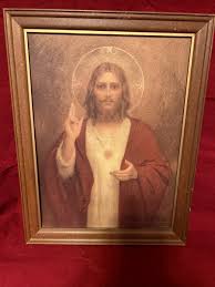 Chambers Immaculate SacredHeart of Jesus in Wood Frame ...
