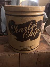 Vintage Charles Chips Chip Round Metal 16 oz Tin Can With Lid | eBay