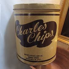 Huge Vintage CHARLES CHIPS Co. POTATO Chip Tin Can Musser's Mountville PA | eBay