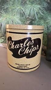 Vintage Charles Chips Can: 1970s Advertising Tin - Beige & Brown - Etsy