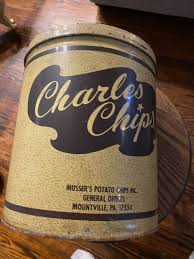 Charles Chips Tin Mountville PA 9.5 in x 8 in | eBay