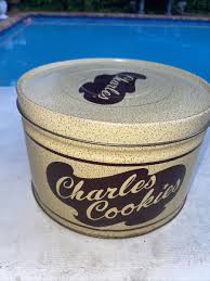 Vintage Charles Cookies Circular Tin Box - 5” x 8.25 ...