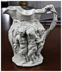 Minton Silenus/Bacchus Molded Pitcher/ 1839-1850. For Sale at Ruby Lane