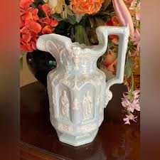 Dining | Vnt Apostles Jug Pitcher Vase Stoneware Glazed Charles Meigh Repro Blue White | Poshmark