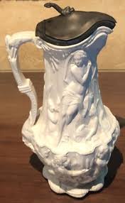 Antique stoneware Charles Meigh jug with T. Booth (Hanley) pewter lid, ca. 1856 | eBay