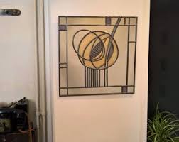 Rennie Mackintosh Style Stained Glass Effect Mirror Handmade 30x30cms Art Nouveau Mackintosh Hunterian Rose - Etsy