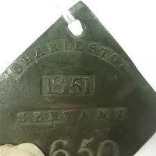 Lot - Rare Charleston slave tag, descended in Gourdin Family
