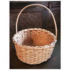 Antique Hand-Woven BASKET, Fruit Gathering, Market, Splint Oak, . For Sale at Ruby Lane