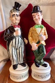 Laurel and Hardy Character Ceramic Musical Decanters Barware ...