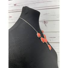 Women's Burnt Orange Lucite Bubble Oval Teardrop Pendant ...