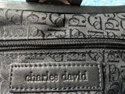 Charles David Handbag Black Leather Double Silver Buckle ...