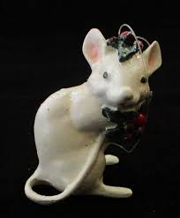 Vintage Silvestri Christmas Ornament Mouse set of (9) mice ...