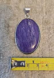 Purple Natural Large Charoite Gemstone 925 Sterling Silver ...