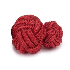 Silk knot cufflinks red color | Amarcord - retro concept store.