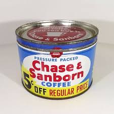 VINTAGE CHASE & SANBORN COFFEE 1 LB TIN KEY-WIND CAN STANDARD BRANDS NEW YORK NY | eBay