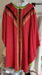 VINTAGE PRIEST CLERGY VESTMENT CHASUBLE GK BRODBECK MADE IN BELGIUM NEEDS REPAIR | eBay