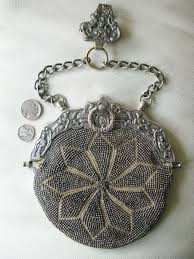 Antique Greek Roman Figural Steel Micro Bead Chatelaine Belt Clip Kilt Purse | eBay