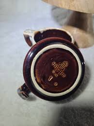 Vintage Set of 4 Hull USA Brown Drip Glaze Pottery Handled ...