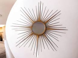 Large Vintage Sunburst Mirror by Chaty Vallauris, Gilded ...